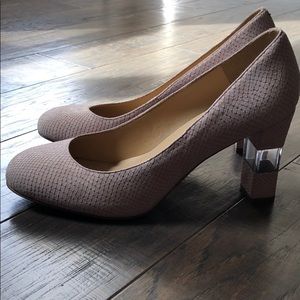 Talbots Pale Pink Suede/Leather Heels, 9.5